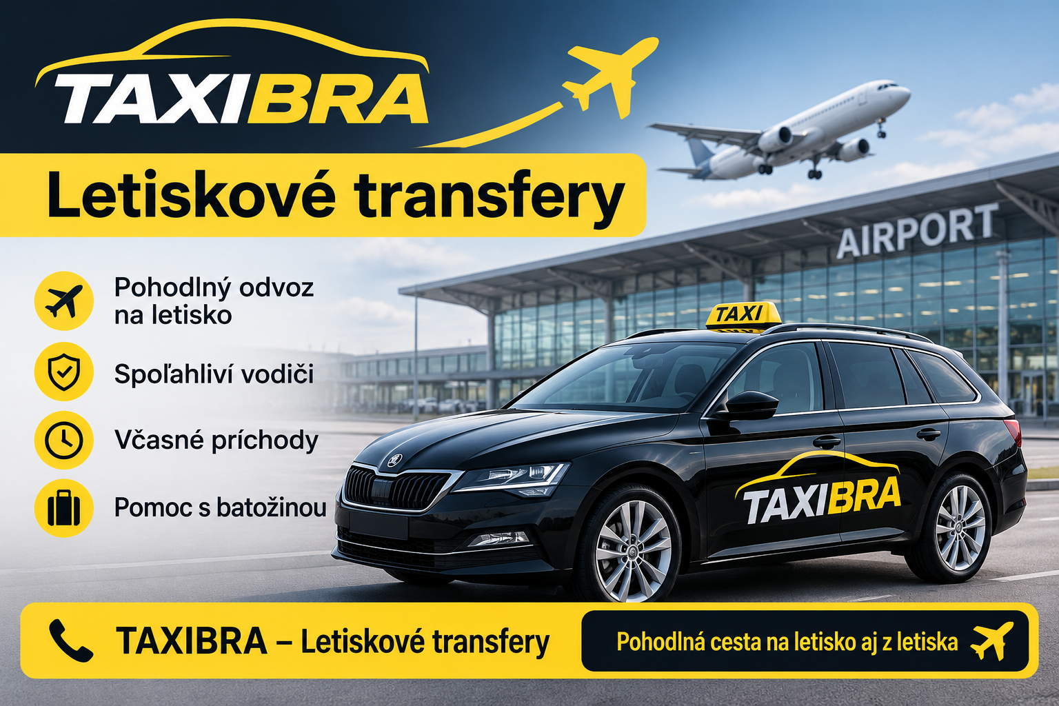 TAXIBRA letiskové transfery Bratislava